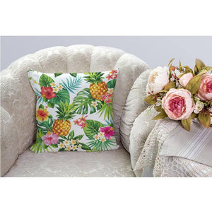 Durable outdoor cushion cover with floral pattern, perfect for patio or garden seating.