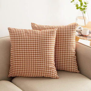 Modern houndstooth patterned cushion cover, perfect for sofa or living room