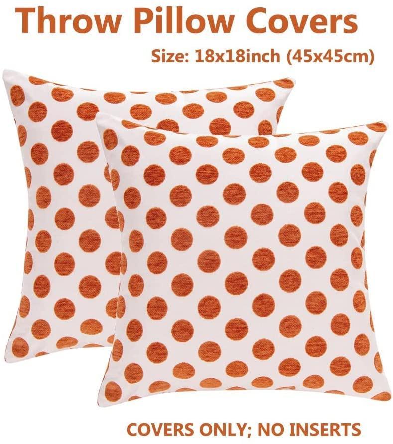 Chenille and velvet cushion cover with stylish dotted design, 45x45cm