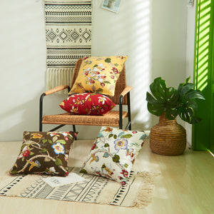 Polyester Cotton Double Sided Floral Printing Cushion Covers 45cm x 45cm 18x18 Inches - 3 Colours