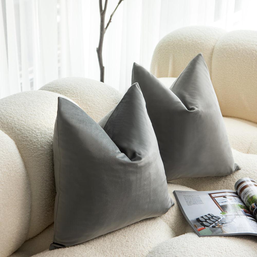 Dutch Velvet Grey Colour Cushion Covers 45X45CM & 50X50CM