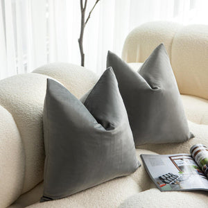 Dutch Velvet Grey Colour Cushion Covers 45X45CM & 50X50CM