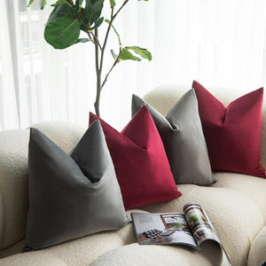 Dutch Velvet Grey Colour Cushion Covers 45X45CM & 50X50CM