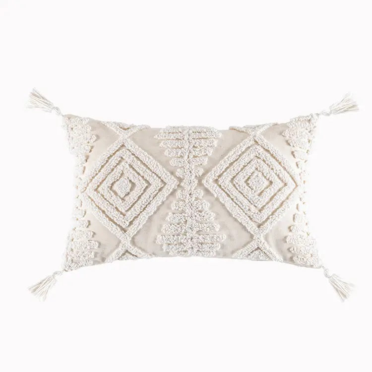 Pure Cotton Custom Boho Tassel Style Tufted Cushion Covers Home Decoration - Design 9 & 10