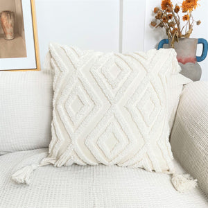 Pure Cotton Custom Boho Tassel Style Tufted Cushion Covers Home Decoration - Design 9 & 10