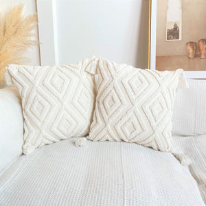 Pure Cotton Custom Boho Tassel Style Tufted Cushion Covers Home Decoration - Design 9 & 10