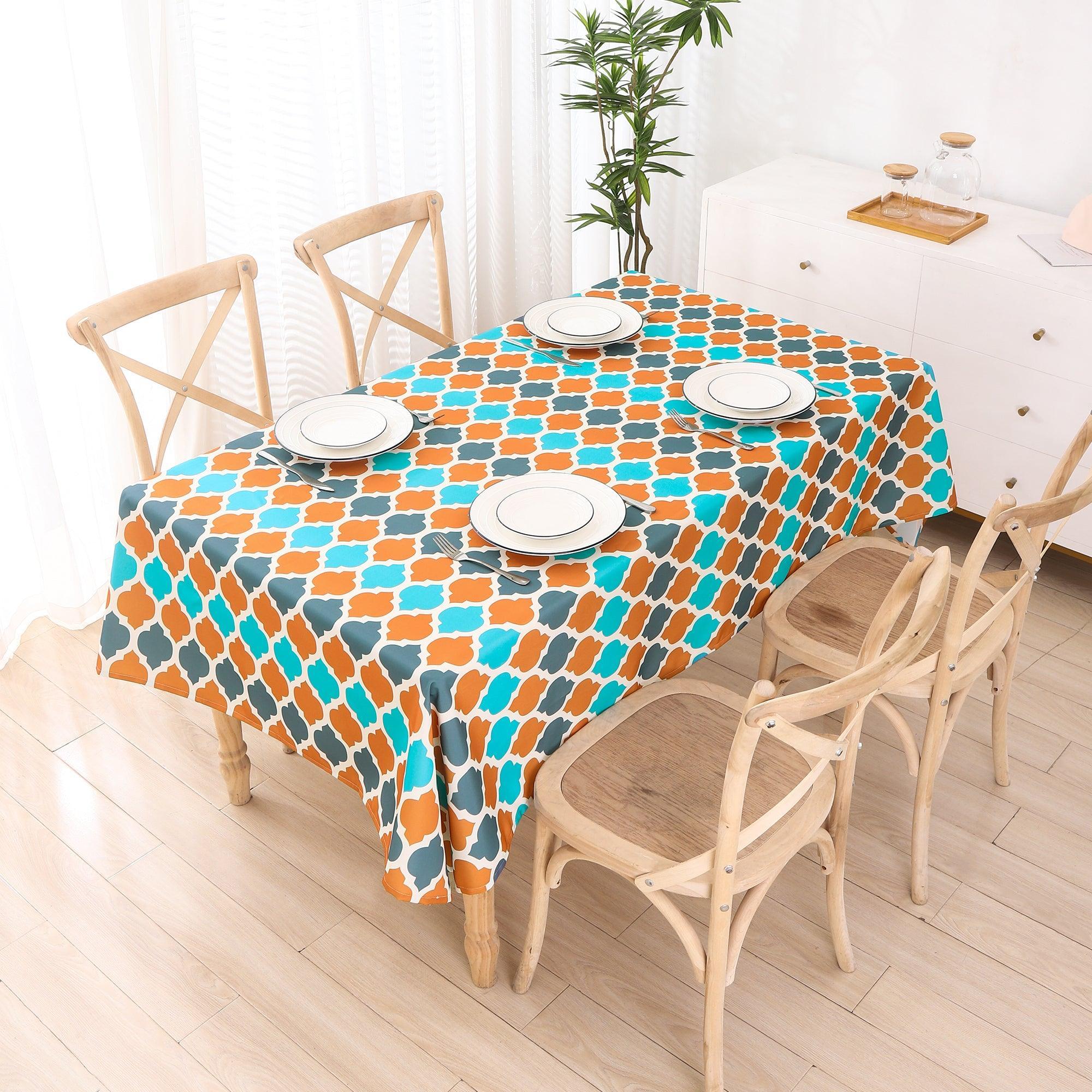 Water-resistant table cloth for indoor and outdoor dining use