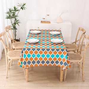 Durable and weatherproof table cover, perfect for patios or dining rooms.