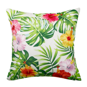 Durable outdoor cushion cover with floral pattern, perfect for patio or garden seating.