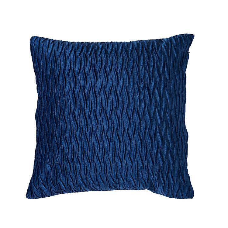 Blue Velvet cushion cover with unique scissors pattern design for modern home decor