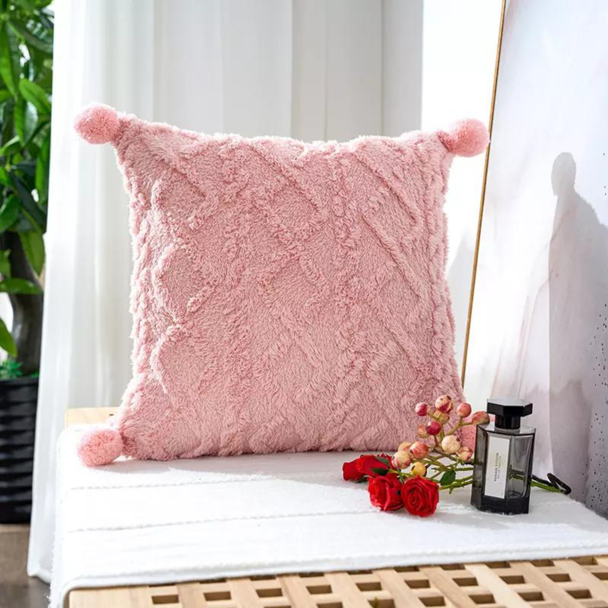 Blush pom 2024 pom cushion