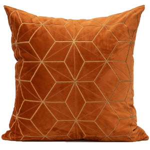 Gold Plaid Velvet Cushion Cover (18x18" - 45x45 cm)