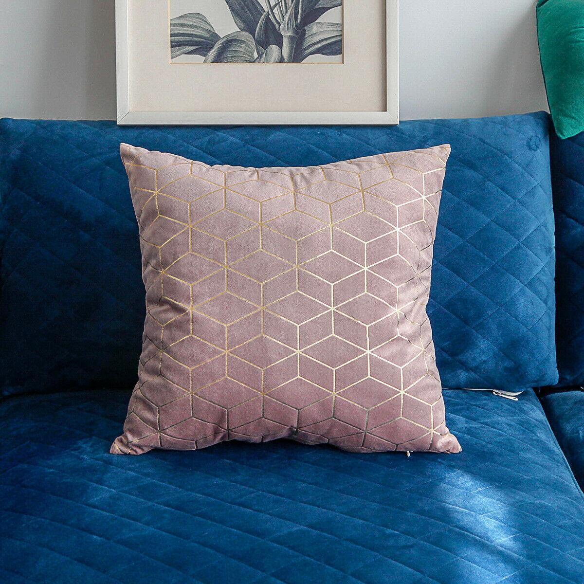 Gold Printing Pattern Velvet Cushion Covers