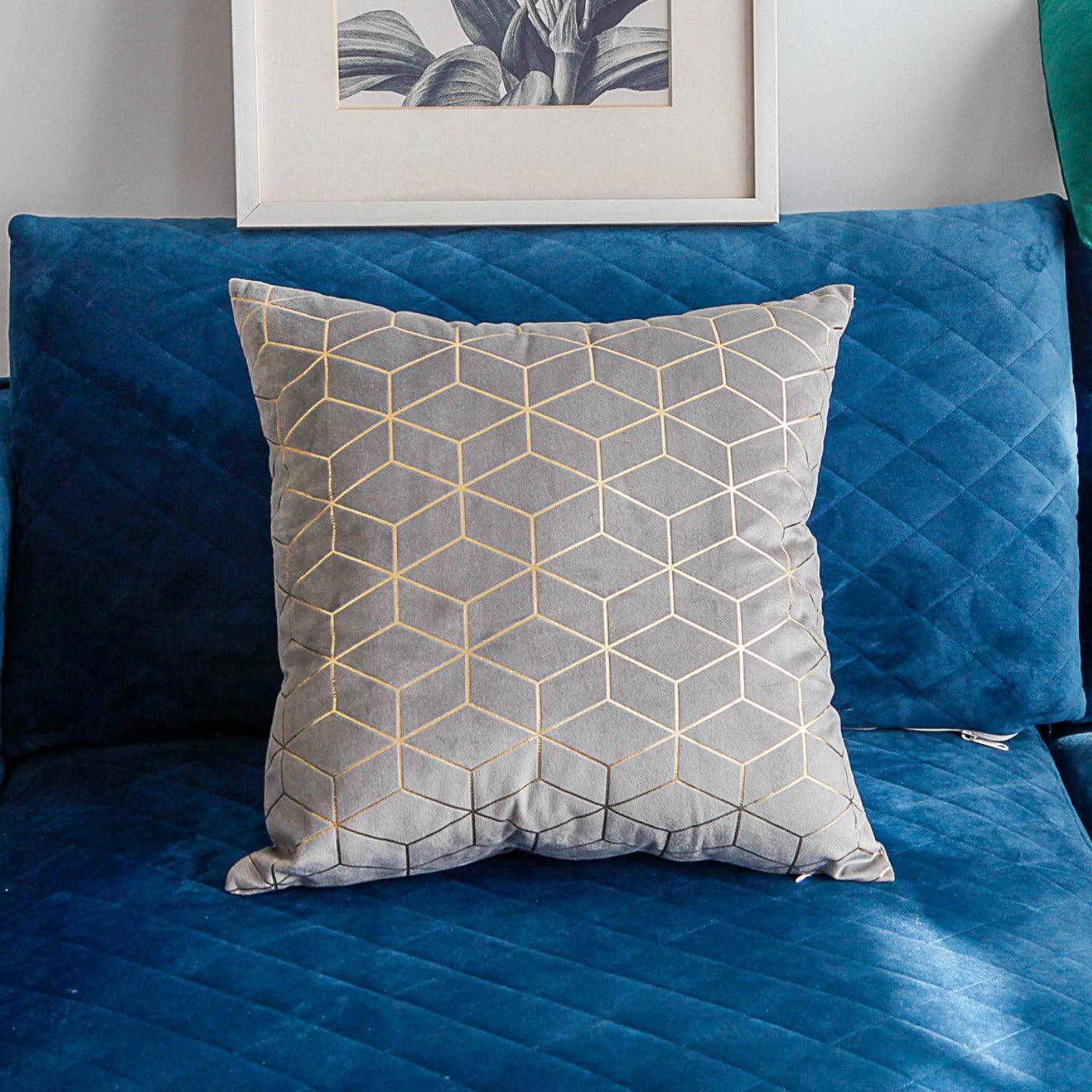 Gold Printing Pattern Velvet Cushion Covers