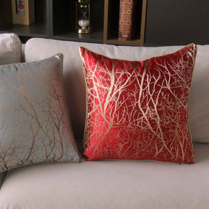 Branch  Pattern Jacquard Silk Soft Cushion Cover for Home Hotel