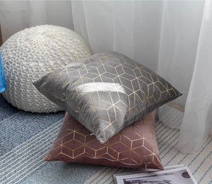 Soft and luxurious velvet cushion cover with a stylish gold printing design