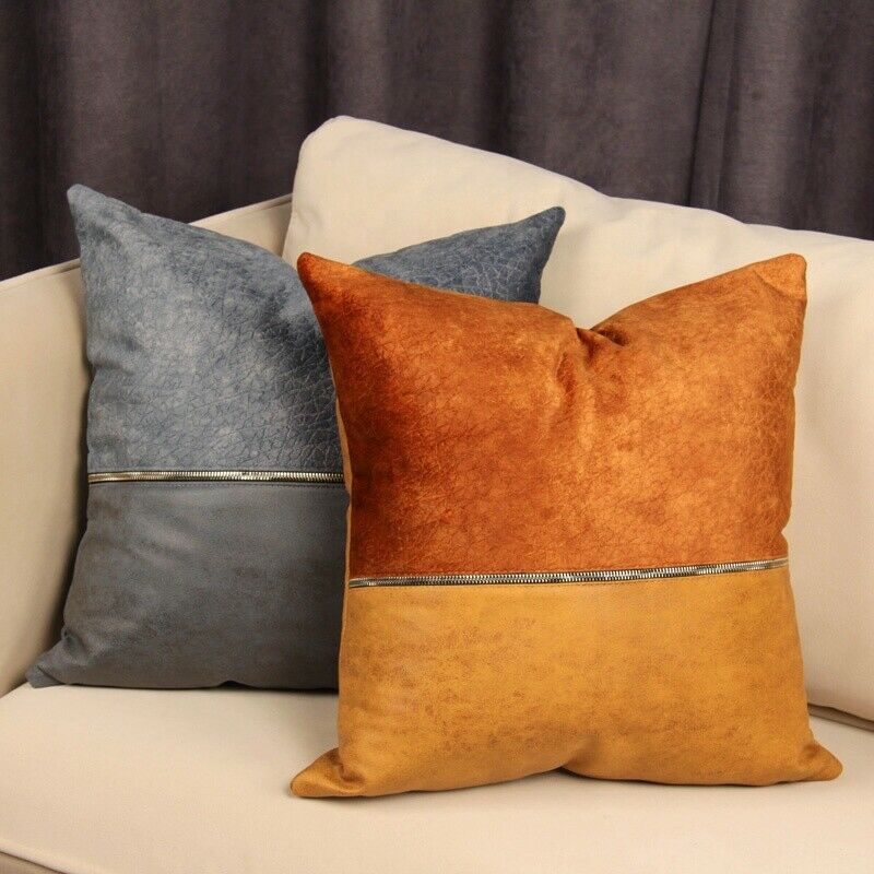 Golden Chain Polyester PU Cushion Cover Hotel Home Decoration 45x45cm