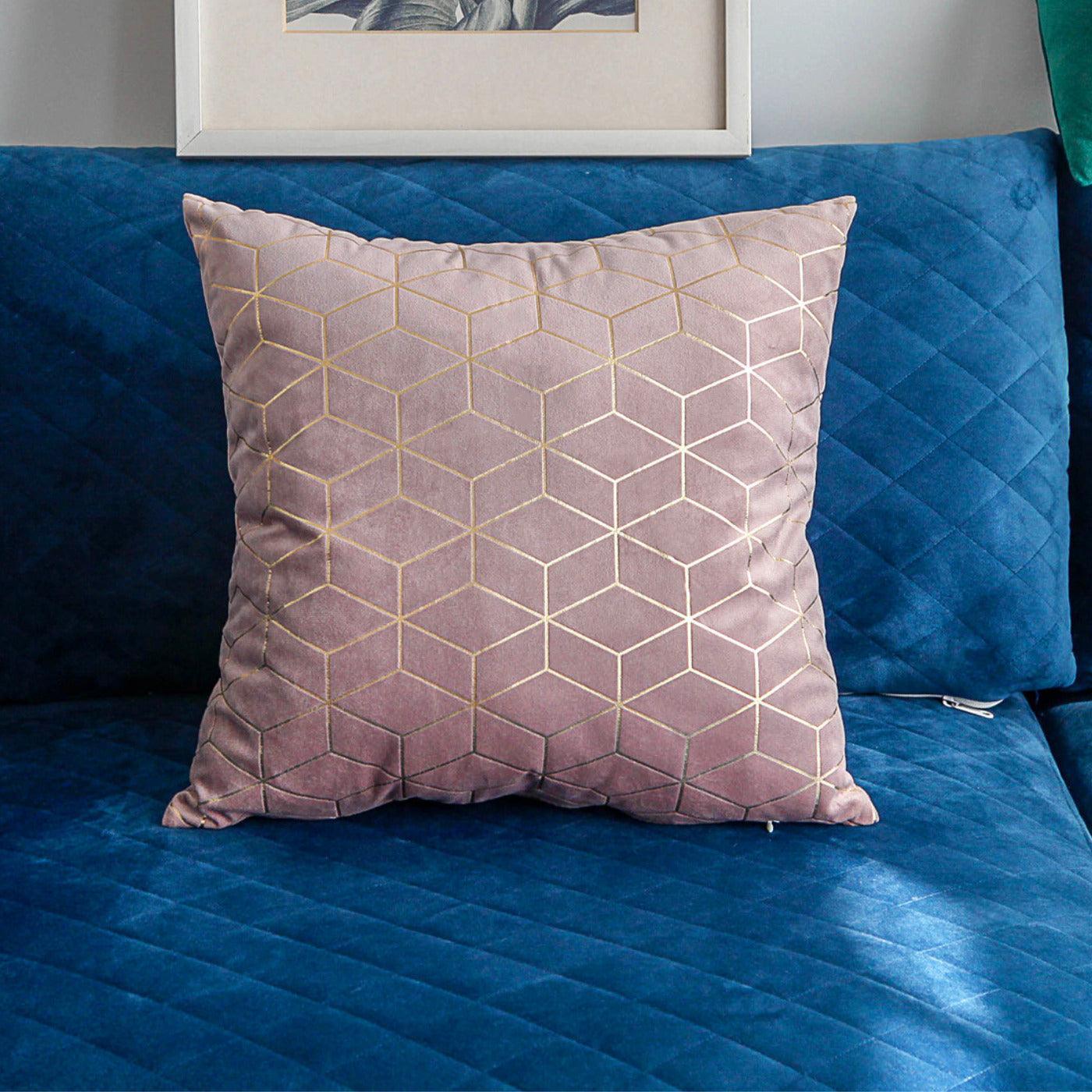 Gold Printing Pattern Velvet Cushion Covers