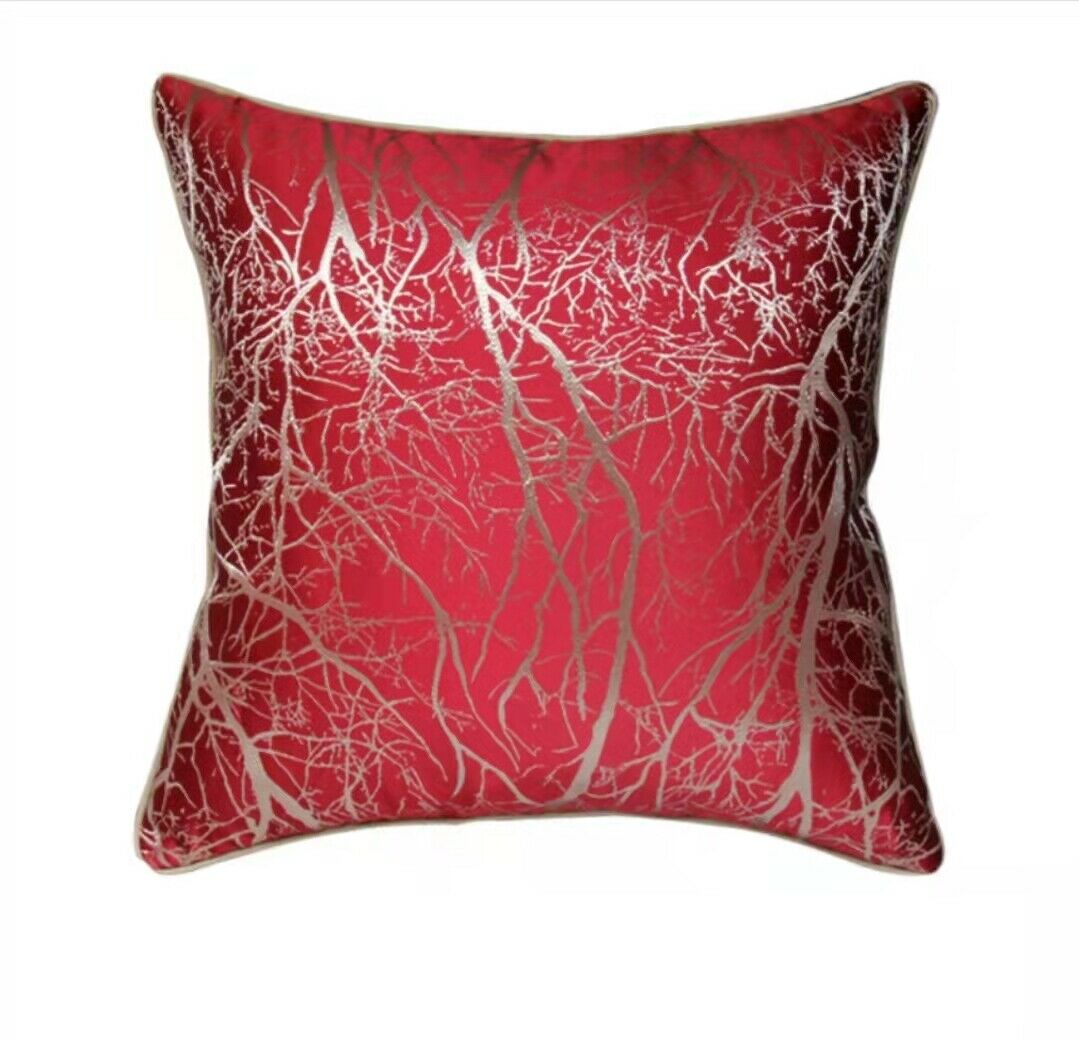 Branch  Pattern Jacquard Silk Soft Cushion Cover for Home Hotel