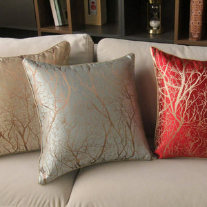 Branch  Pattern Jacquard Silk Soft Cushion Cover for Home Hotel