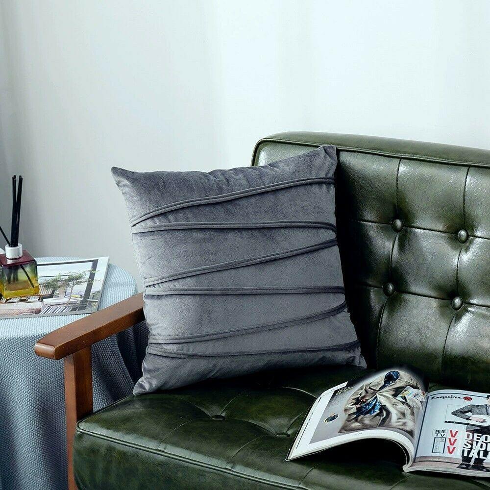 Velvet Cushion Cover with Stripe 18 X18" (45 Cms)