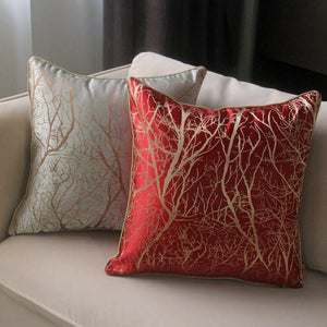 Branch  Pattern Jacquard Silk Soft Cushion Cover for Home Hotel