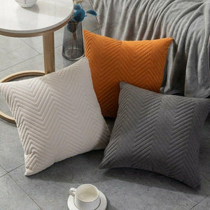 Luxury herringbone velvet cushion cover for sofa or bed decor