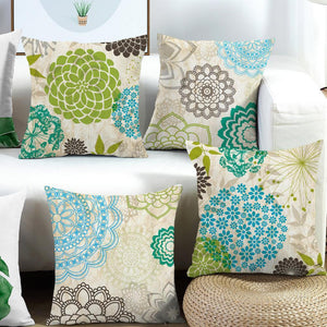 Durable outdoor cushion cover with floral pattern, perfect for patio or garden seating.