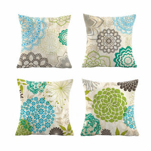 Water-resistant and stain-resistant outdoor floral cushion cover 45x45cm for home and garden.