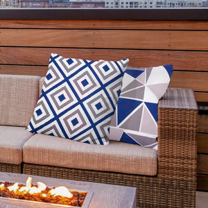 Durable outdoor blue cushion cover designed for home, garden, and patio use.