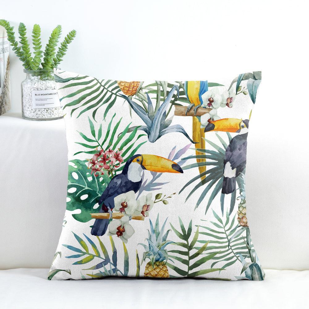 Weatherproof and easy-clean floral pattern cushion cover for patios and outdoor spaces.