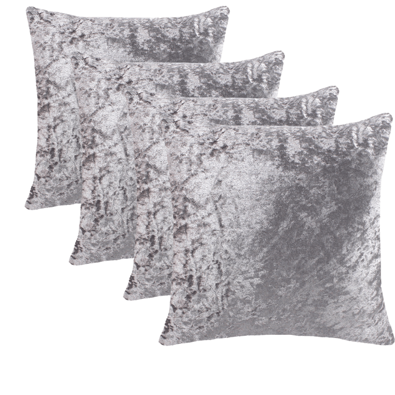 crushed velvet square cushion covers in multiple sizes (45cm, 50cm, 55cm, 60cm), perfect for home decor and sofas