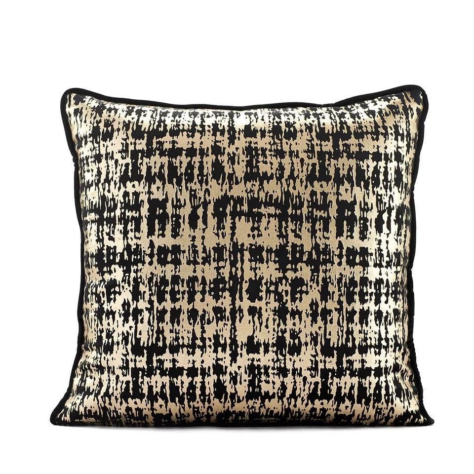 Gold Abstract Velvet Cushion Cover (18x18" - 45x45 cm)