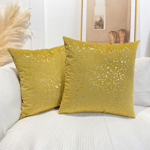 Gold Stamp Dots Velvet Cushion Covers 45 x 45 cm - Available in 8 Colours