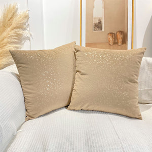 Gold Stamp Dots Velvet Cushion Covers 45 x 45 cm - Available in 8 Colours