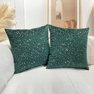 Gold Stamp Dots Velvet Cushion Covers 45 x 45 cm - Available in 8 Colours