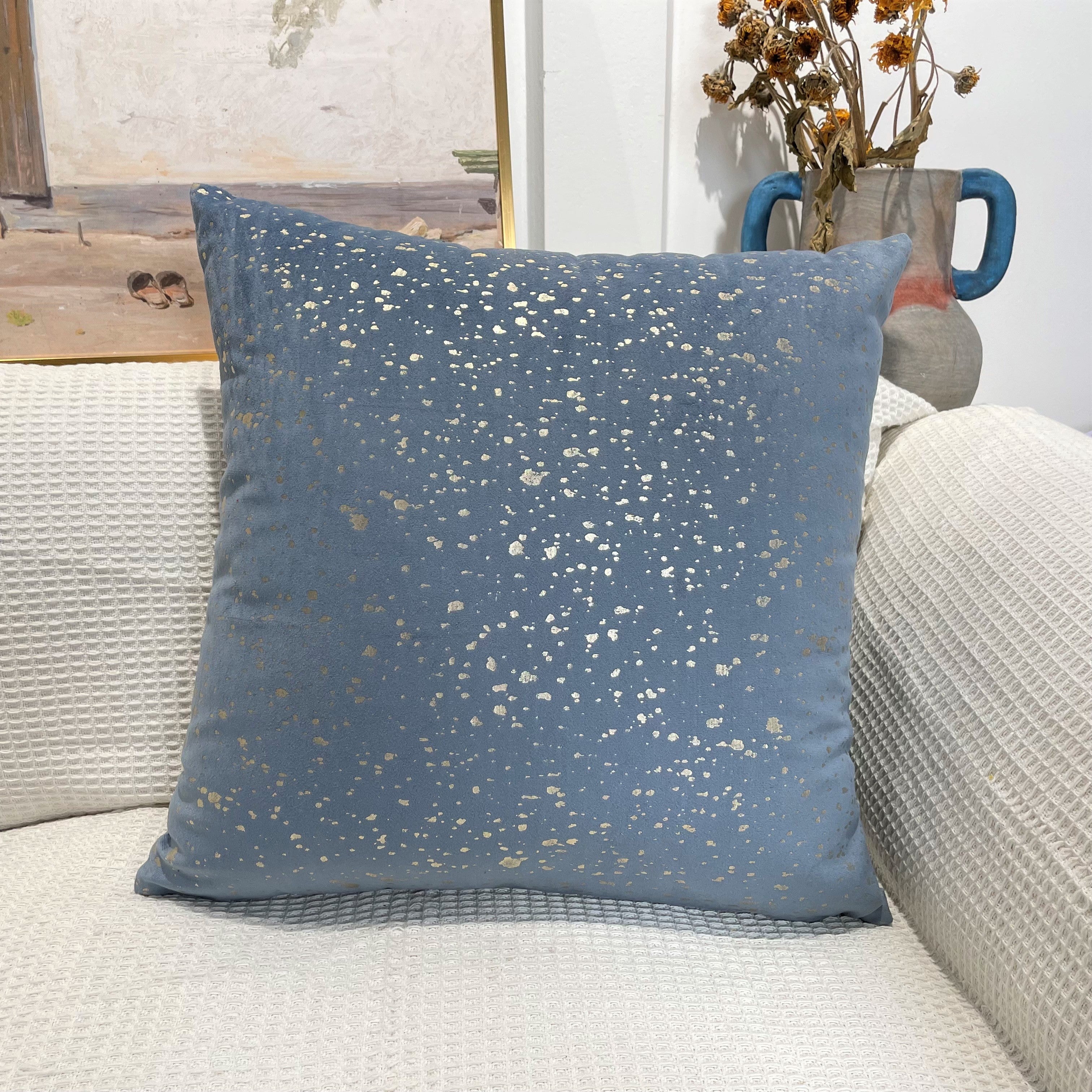 Gold Stamp Dots Velvet Cushion Covers 45 x 45 cm - Available in 8 Colours