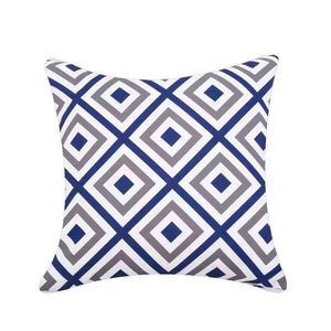 Stylish and water-resistant outdoor pillow cover for home or garden furniture.