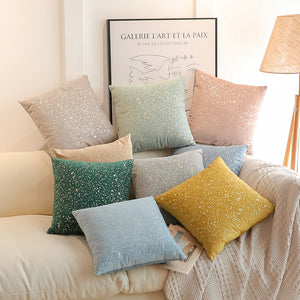 Gold Stamp Dots Velvet Cushion Covers 45 x 45 cm - Available in 8 Colours