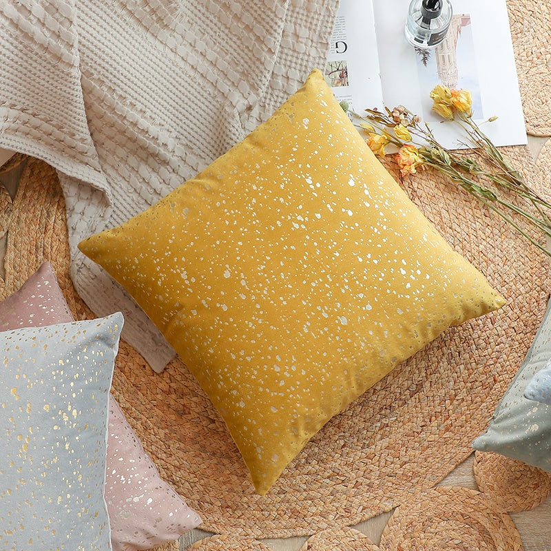 Gold Stamp Dots Velvet Cushion Covers 45 x 45 cm - Available in 8 Colours