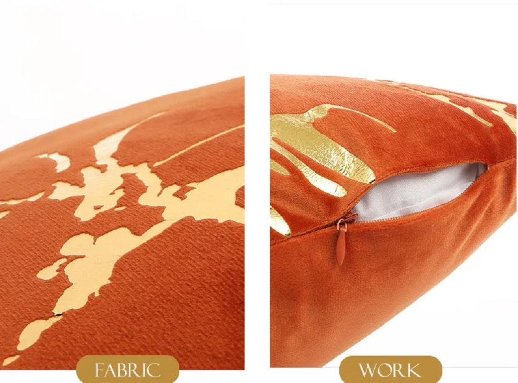 Gold Marble Pattern Design Velvet Cushion Covers 45 x 45 cm - Available in 3 Colours