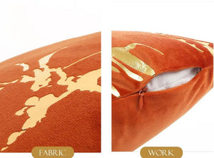 Gold Marble Pattern Design Velvet Cushion Covers 45 x 45 cm - Available in 3 Colours