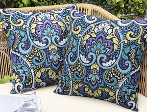 Water & Stain Resistant Floral Outdoor Cushion Cover | 45x45cm Garden Décor - Set of 1