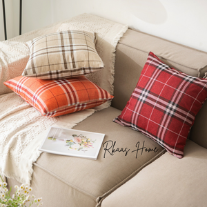 Tartan Check Cushion Cover Home Sofa 45x45 CM (18"x18")