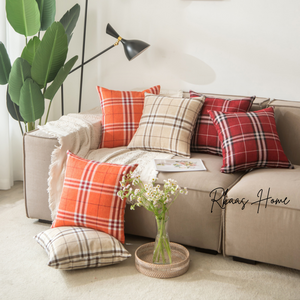 Tartan Check Cushion Cover Home Sofa 45x45 CM (18"x18")