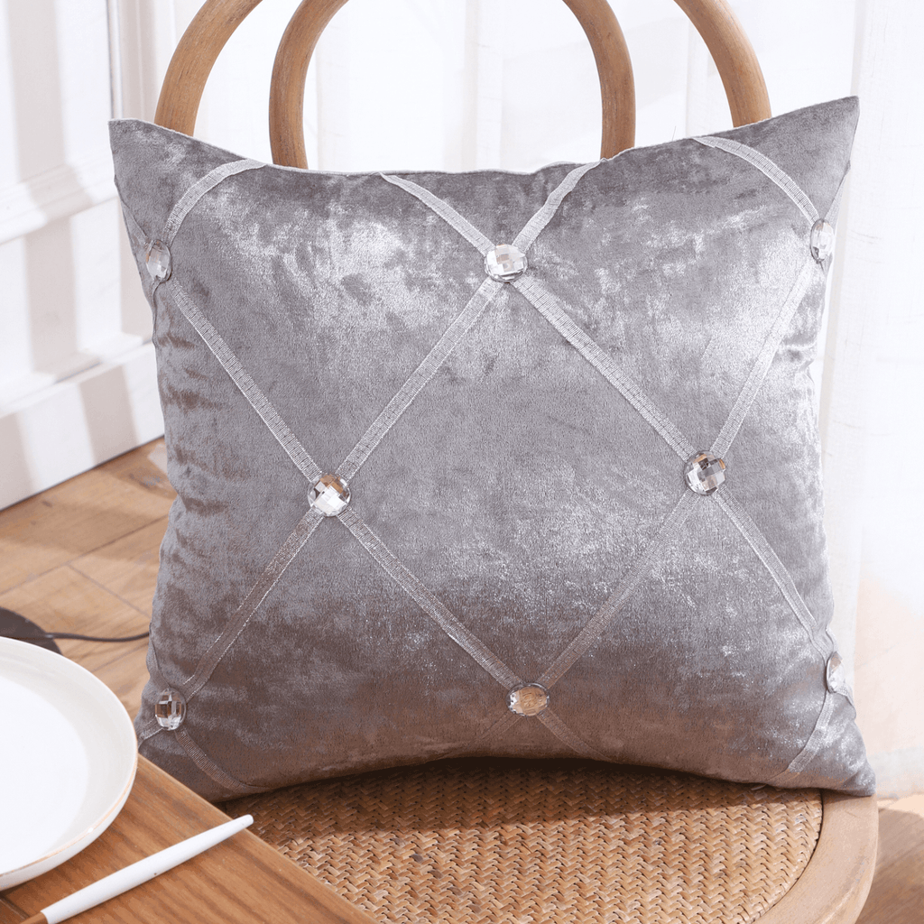 crushed ice velvet square cushion cover with diamante sparkle, 45x45cm size