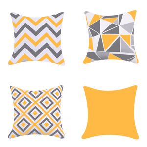 Water Resistant Outdoor Cushion Cover | 45x45cm Yellow Garden Décor - Set of 6 & 4