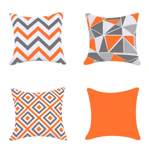 Stylish and water-resistant orange outdoor pillow cover for home or garden furniture