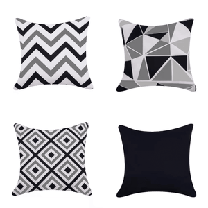 Water Resistant Outdoor Cushion Cover | 45x45cm Black Garden Décor - Set of 6 & 4