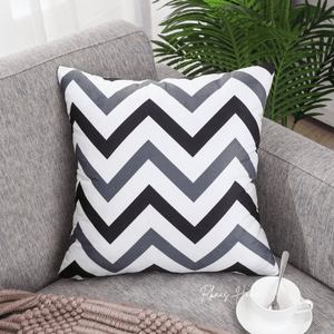 Designer Dutch Velvet Geometric Cushion Cover 45x45 cm - Black